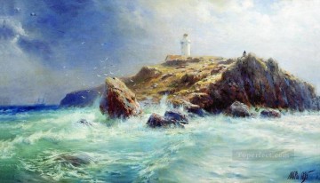 un faro 1895 Lev Lagorio paisaje marino Pinturas al óleo